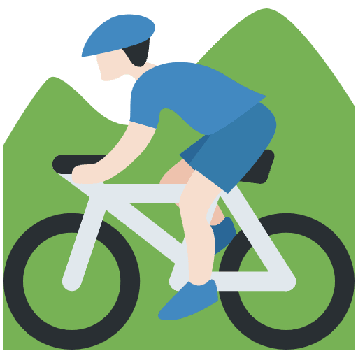 Man Mountain Biking Light Skin Tone Emoji from Twemoji Set