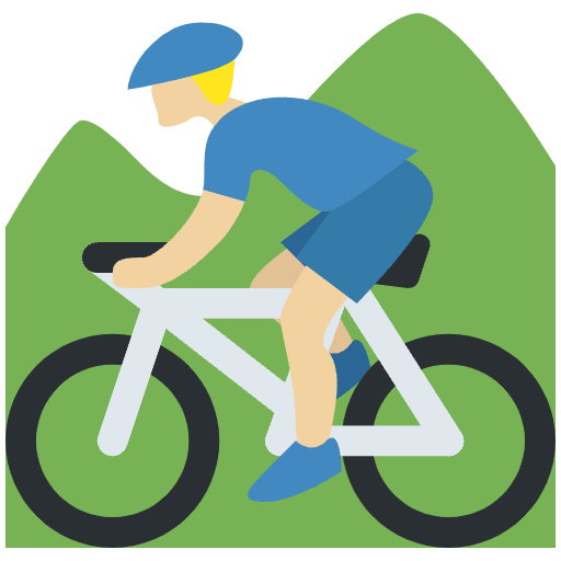 Man Mountain Biking Medium Light Skin Tone Emoji from Twemoji Emoji Set