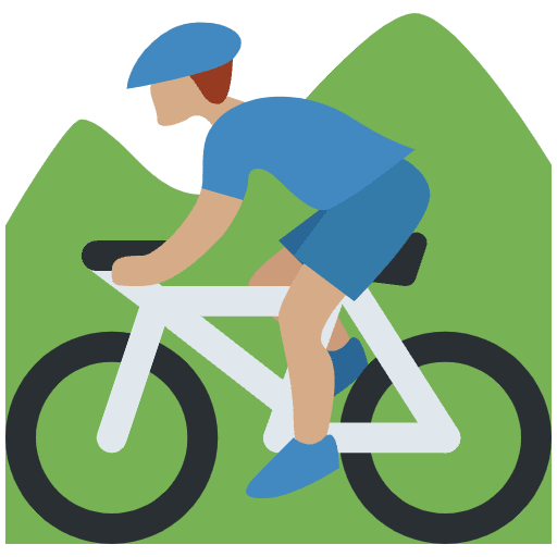 Man Mountain Biking Medium Skin Tone Emoji from Twemoji Emoji Set