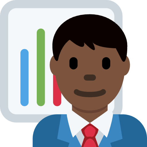 Man Office Worker Dark Skin Tone Emoji from Twemoji Set