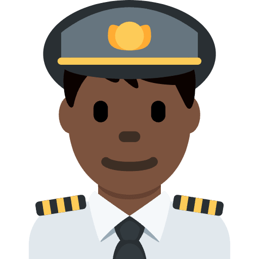 Man Pilot Dark Skin Tone Emoji from Twemoji Emoji Set