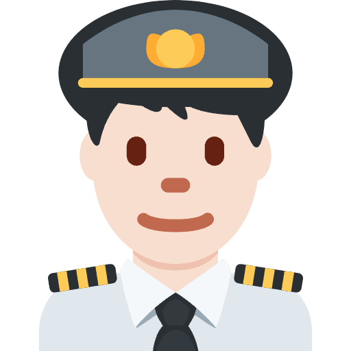 Man Pilot Light Skin Tone Emoji from Twemoji Emoji Set
