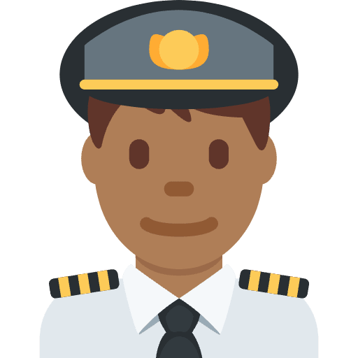 Man Pilot Medium Dark Skin Tone Emoji from Twemoji Emoji Set