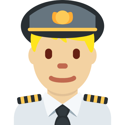 Man Pilot Medium Light Skin Tone Emoji from Twemoji Emoji Set