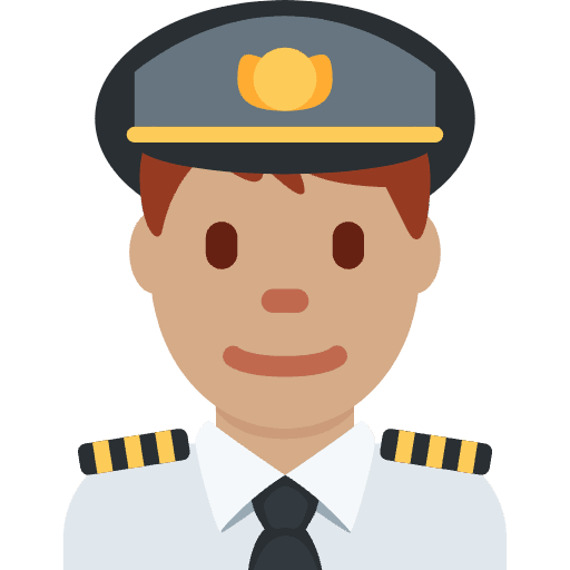 Man Pilot Medium Skin Tone Emoji from Twemoji Emoji Set