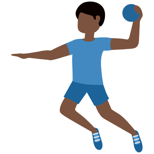 Man Playing Handball Dark Skin Tone Emoji from Twemoji Emoji Set