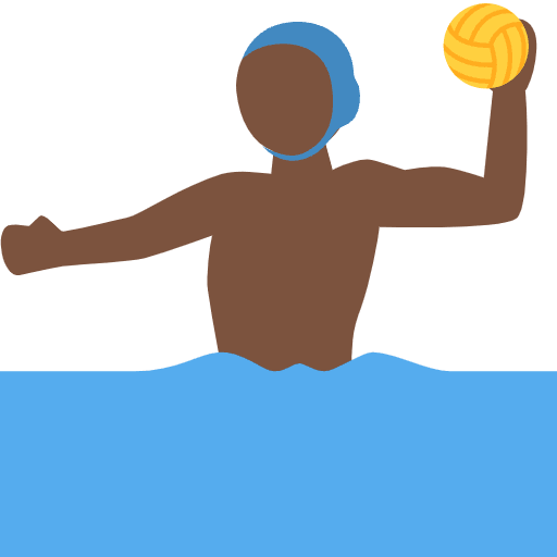 Man Playing Water Polo Dark Skin Tone Emoji from Twemoji Emoji Set