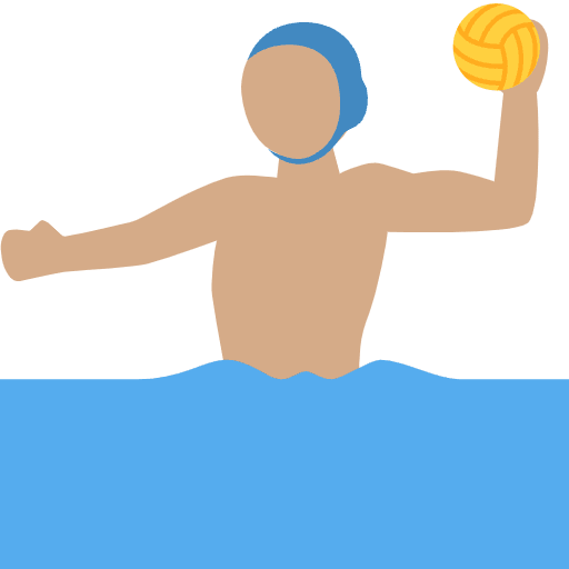 Man Playing Water Polo Medium Skin Tone Emoji from Twemoji Emoji Set