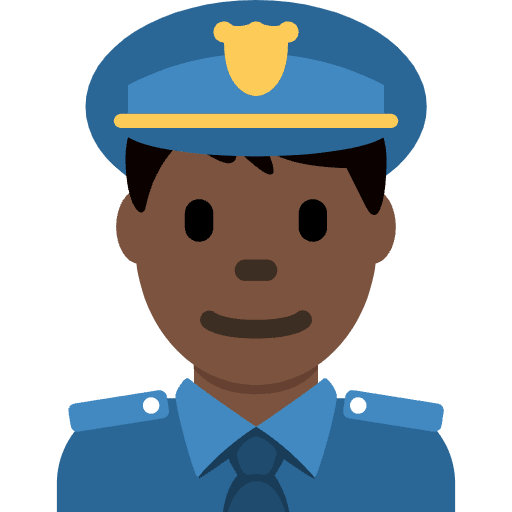 Man Police Officer Dark Skin Tone Emoji from Twemoji Set