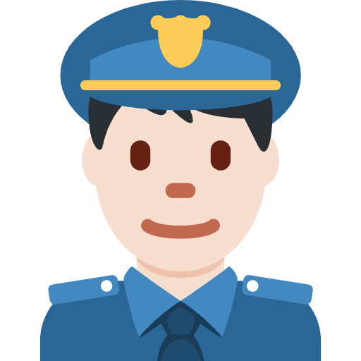 Man Police Officer Light Skin Tone Emoji from Twemoji Set