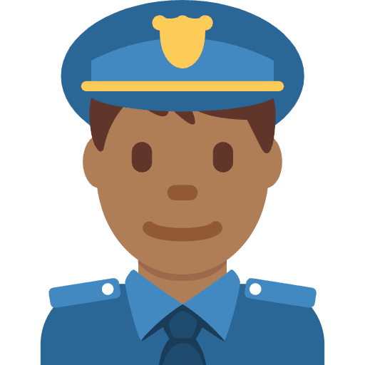 Man Police Officer Medium Dark Skin Tone Element from Twemoji Emoji Set