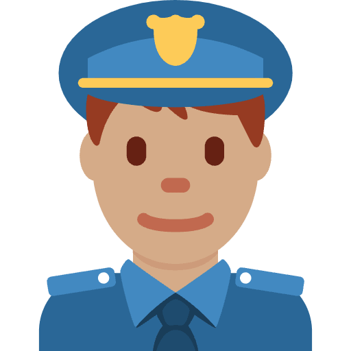 Man Police Officer Medium Skin Tone Element from Twemoji Emoji Set