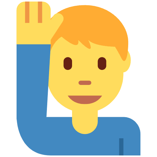 Man Raising Hand Element from Twemoji Emoji Set