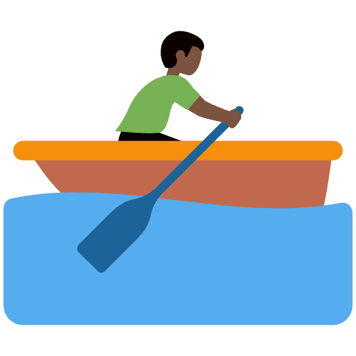 Man Rowing Boat Dark Skin Tone Emoji from Twemoji Emoji Set