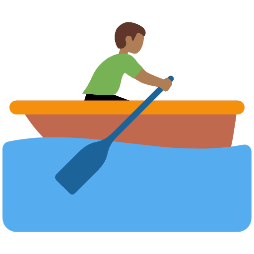 Man Rowing Boat Medium Dark Skin Tone Emoji from Twemoji Emoji Set