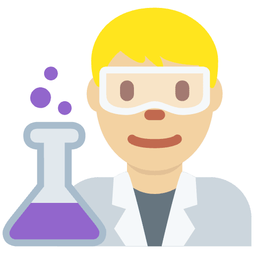 Man Scientist Medium Light Skin Tone Emoji from Twemoji Emoji Set