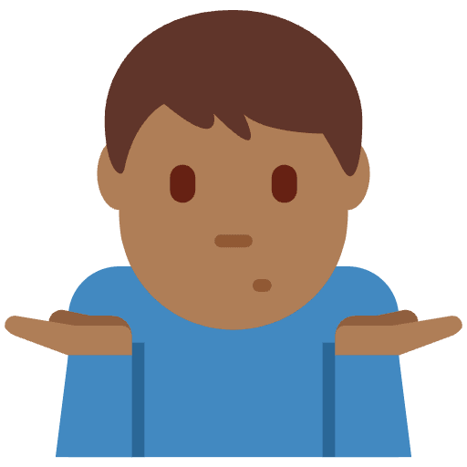 Man Shrugging Medium Dark Skin Tone Element from Twemoji Emoji Set