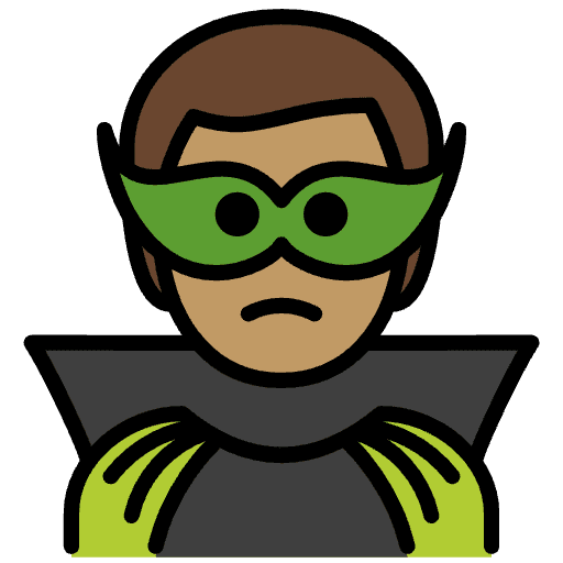 Man Supervillain Medium Skin Tone Emoji from OpenMoji Set