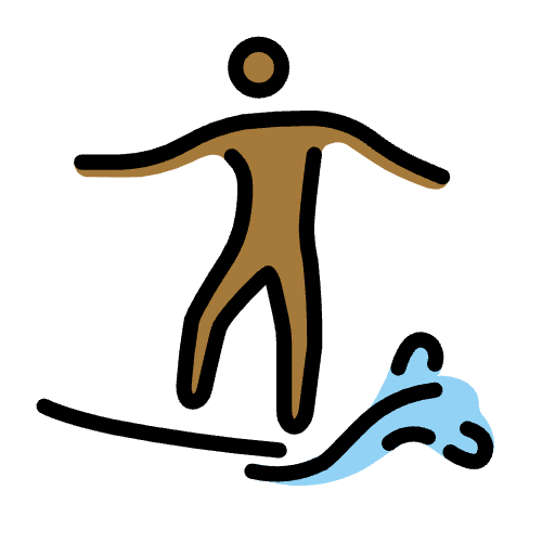 Man Surfing Medium Dark Skin Tone Element from OpenMoji Emoji Set