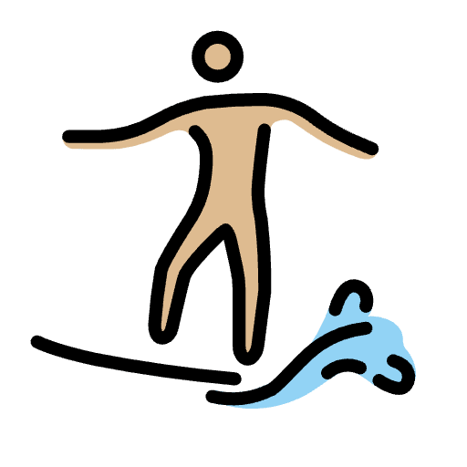 Man Surfing Medium Light Skin Tone Element from OpenMoji Emoji Set