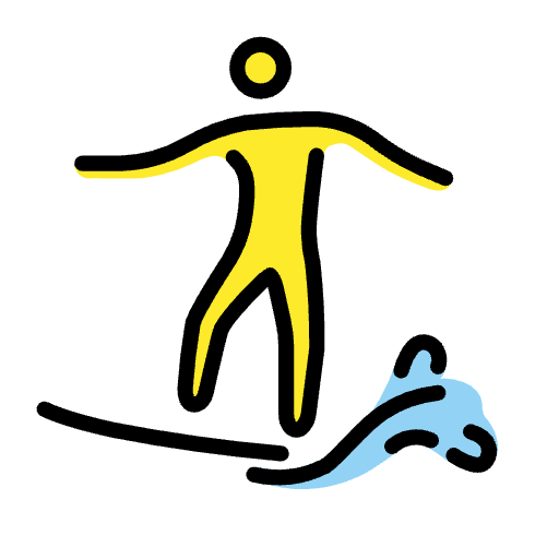 Man Surfing Emoji from OpenMoji Emoji Set
