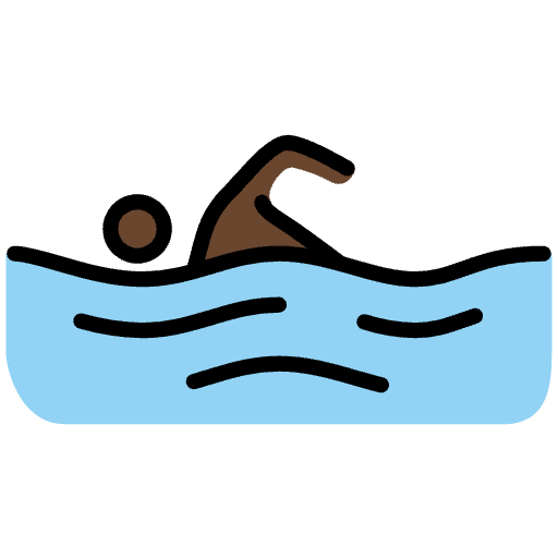Man Swimming Dark Skin Tone Element from OpenMoji Emoji Set