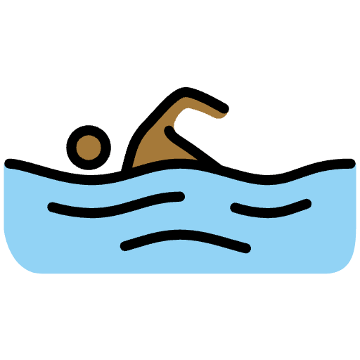 Man Swimming Medium Dark Skin Tone Emoji from OpenMoji Emoji Set