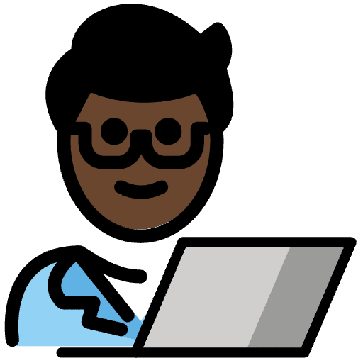 Man Technologist Dark Skin Tone Emoji from OpenMoji Set