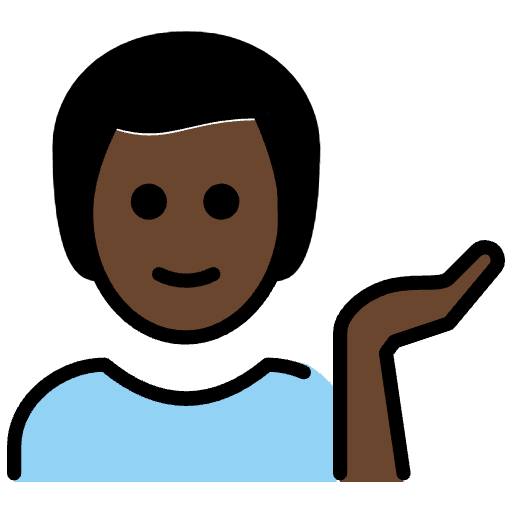 Man Tipping Hand Dark Skin Tone Emoji from OpenMoji Emoji Set