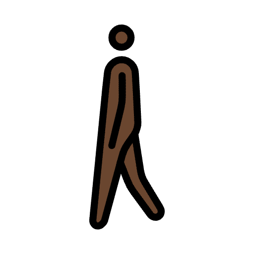 Man Walking Dark Skin Tone Emoji from OpenMoji Emoji Set