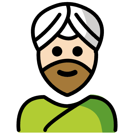 Man Wearing Turban Light Skin Tone Element from OpenMoji Emoji Set