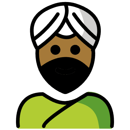Man Wearing Turban Medium Dark Skin Tone Emoji from OpenMoji Set