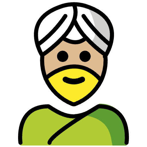 Man Wearing Turban Medium Light Skin Tone Emoji from OpenMoji Set