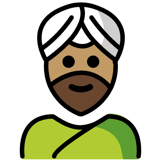 Man Wearing Turban Medium Skin Tone Element from OpenMoji Emoji Set
