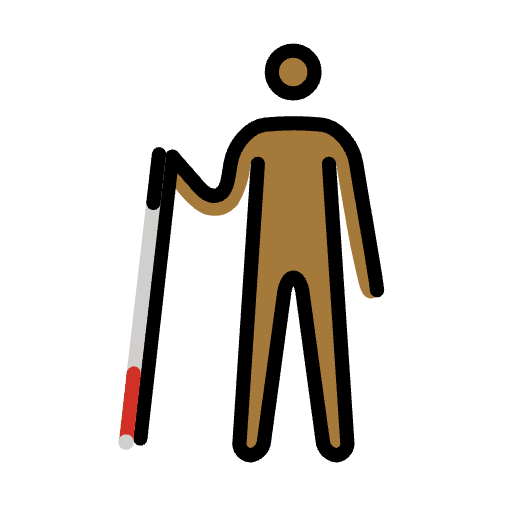 Man With White Cane Medium Dark Skin Tone Element from OpenMoji Emoji Set