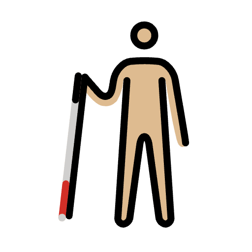 Man With White Cane Medium Light Skin Tone Emoji from OpenMoji Emoji Set