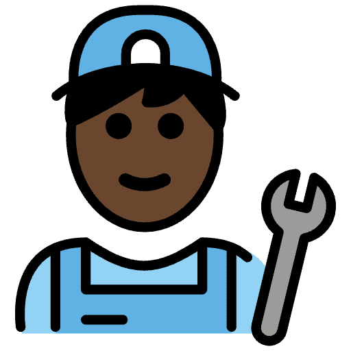 Mechanic Dark Skin Tone Emoji from OpenMoji Emoji Set
