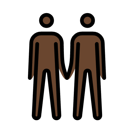 Men Holding Hands Dark Skin Tone Emoji from OpenMoji Emoji Set