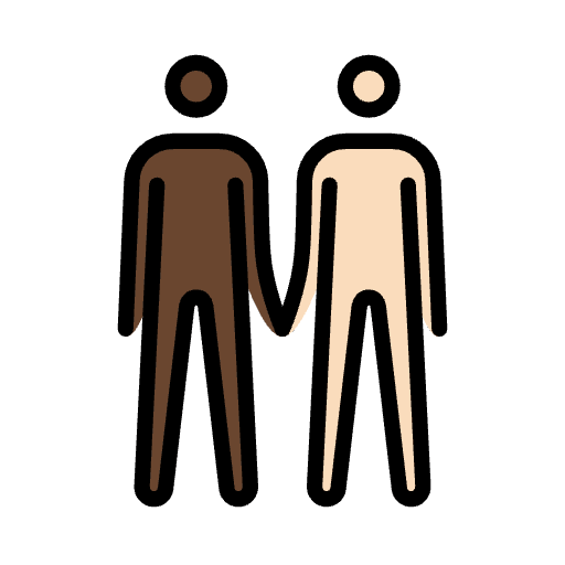 Men Holding Hands Dark Skin Tone Light Skin Tone Emoji from OpenMoji Set