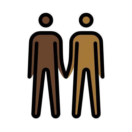 Men Holding Hands Dark Skin Tone Medium Dark Skin Tone Emoji from OpenMoji Set