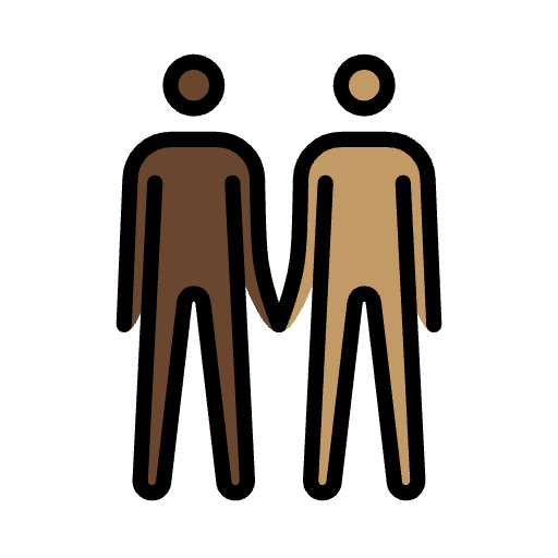 Men Holding Hands Dark Skin Tone Medium Skin Tone Emoji from OpenMoji Set