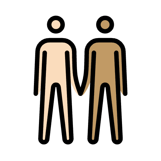 Men Holding Hands Light Skin Tone Medium Skin Tone Emoji from OpenMoji Set