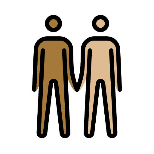 Men Holding Hands Medium Dark Skin Tone Medium Light Skin Tone Emoji from OpenMoji Emoji Set