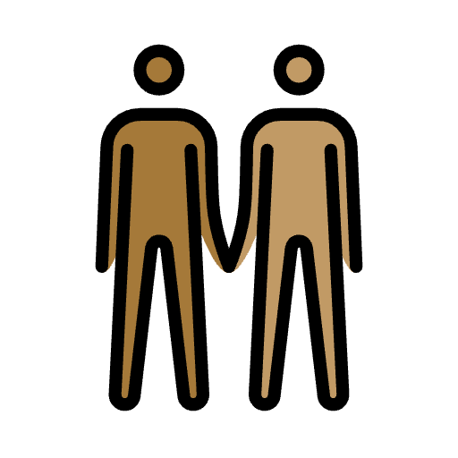 Men Holding Hands Medium Dark Skin Tone Medium Skin Tone Emoji from OpenMoji Emoji Set