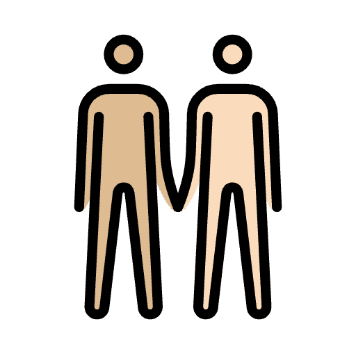 Men Holding Hands Medium Light Skin Tone Light Skin Tone Emoji from OpenMoji Set