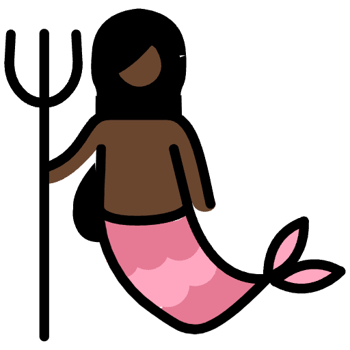 Mermaid Dark Skin Tone Element from OpenMoji Emoji Set