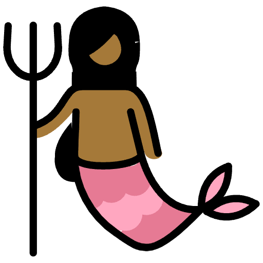 Mermaid Medium Dark Skin Tone Element from OpenMoji Emoji Set
