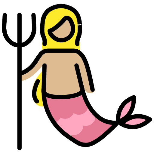 Mermaid Medium Light Skin Tone Element from OpenMoji Emoji Set