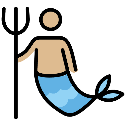 Merman Medium Light Skin Tone Emoji from OpenMoji Emoji Set
