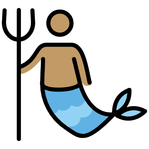 Merman Medium Skin Tone Emoji from OpenMoji Emoji Set